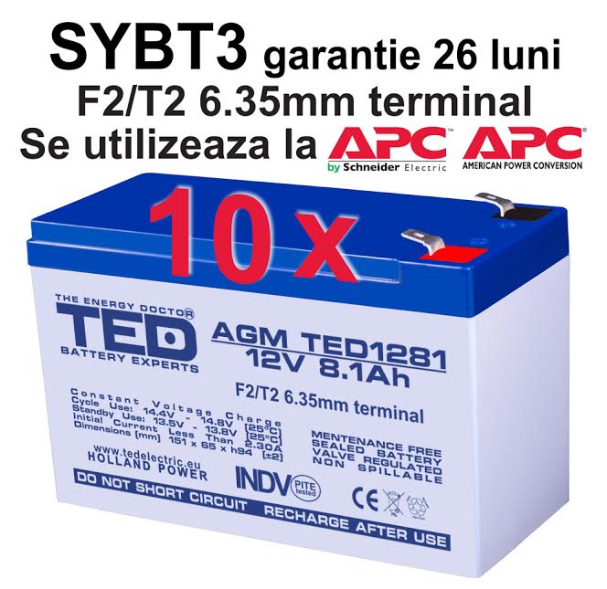 Acumulatori compatibili APC SYBT3 din Olanda